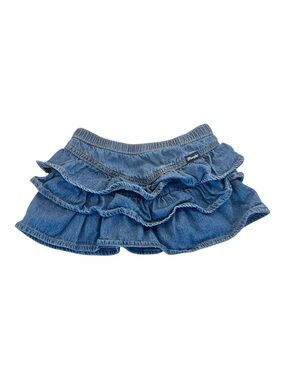 Wrangler Blue Denim Ruffle Toddler Skirt Size 4T 100% Cotton